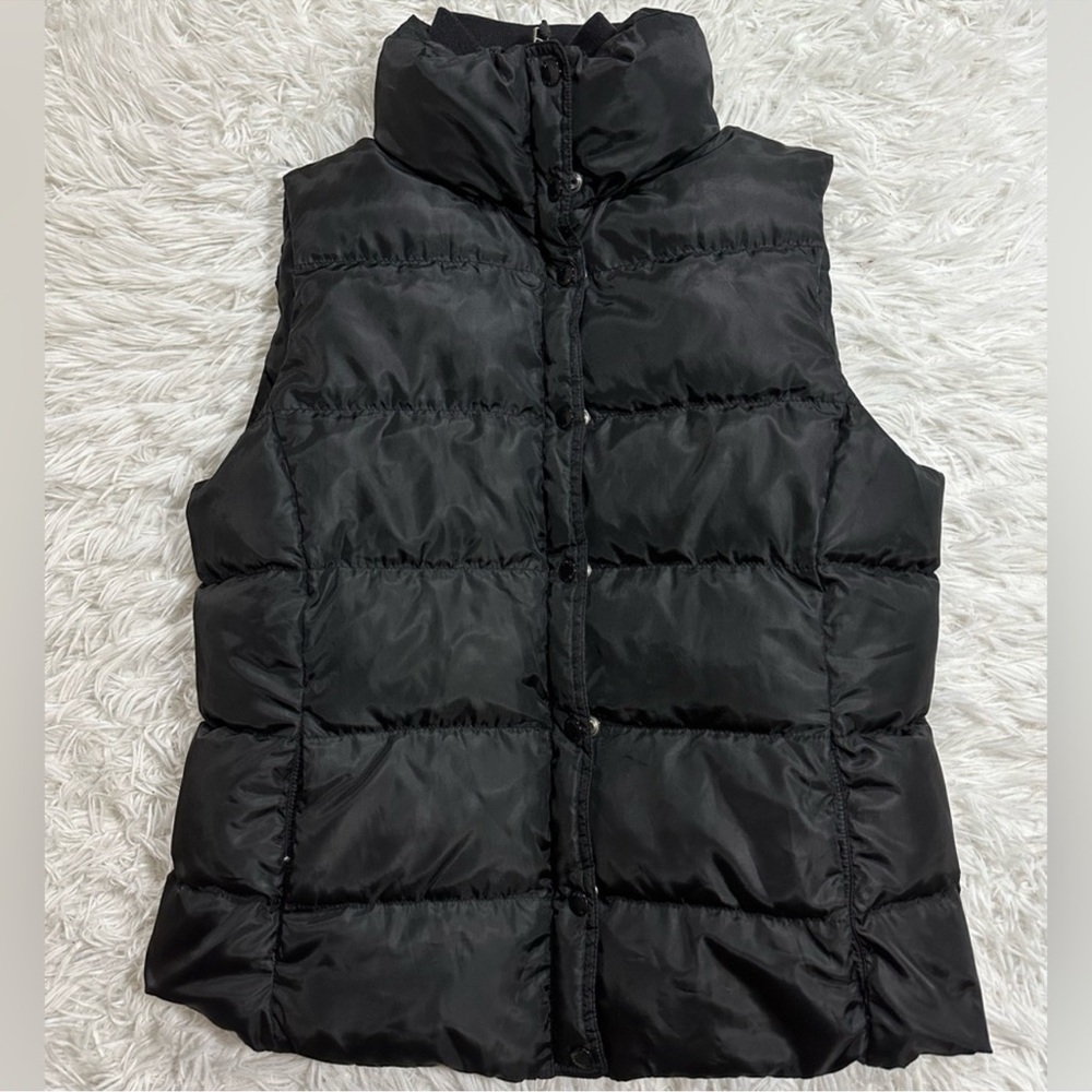 J. Crew Women’s Down Puffer Vest Jacket Size Large - Black